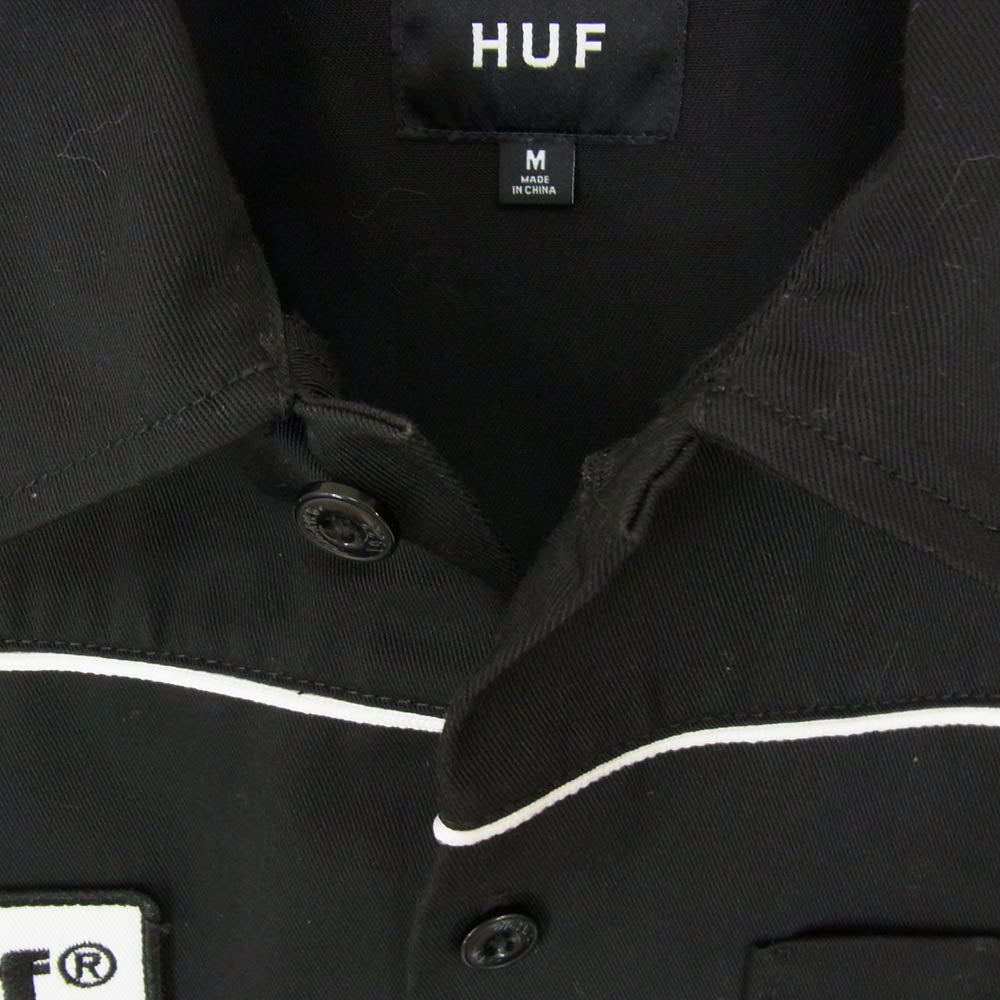 HUF ハフ DICKIES GARAGE SHIRT ディッキーズ ガレージ 半袖 シャツ ブラック系 M【中古】