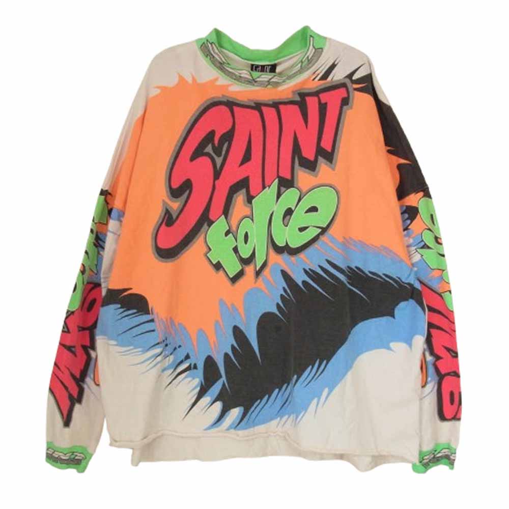 SAINT MICHAEL セントマイケル 24SS SM-YS8-0000-018 RACING LS TEE レーシング 長袖 Tシャツ オフホワイト系 OS【中古】