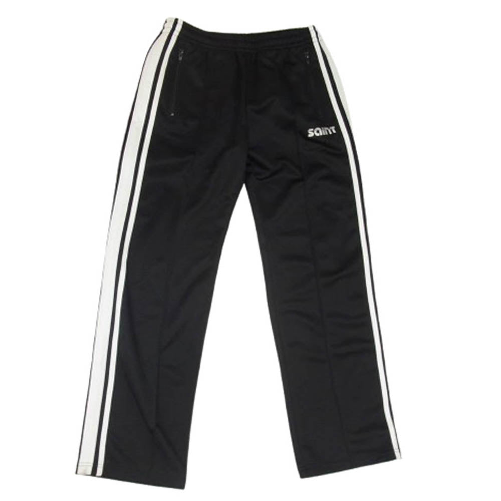 SAINT MICHAEL セントマイケル 24AW SM-YS1-0000-074 TRACK PANTS ロゴ刺繍 ジャージ トラック パンツ ブラック系 S【中古】
