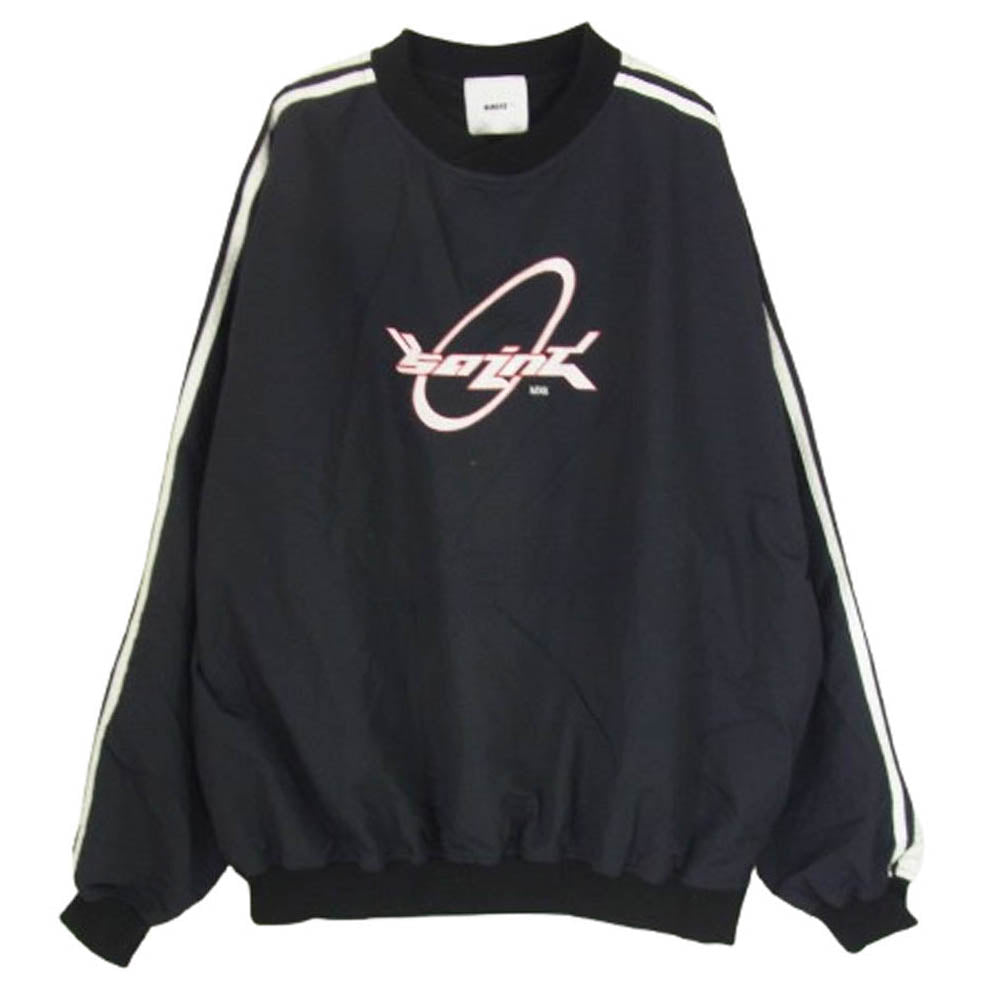 SAINT MICHAEL セントマイケル 24AW SM-YS1-0000-054 NYLON PULLOVER サイドジップ ナイロン プルオーバー スウェット ウインドブレーカー ブラック系 L【中古】