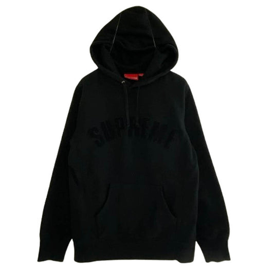 Supreme シュプリーム Chenille Arc Logo Hooded Sweatshirt アーチ ロゴ プルオーバー パーカー ブラック系 M【中古】