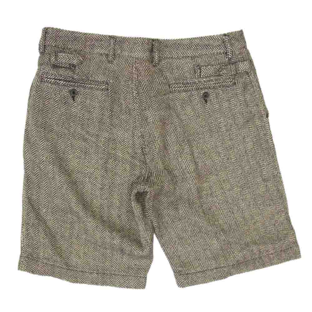 RALPH LAUREN ラルフローレン RUGBY ラグビー リネン シルク ツイード ショーツ ブラック系 33【中古】