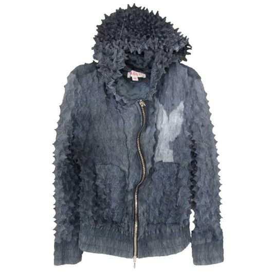 エムエーエスユー MPFW-BL0724 SPIKY ZIP HOODIE FADED スパイキーZIP UPフーディ ブルゾン ジャケット グレー系 46【中古】