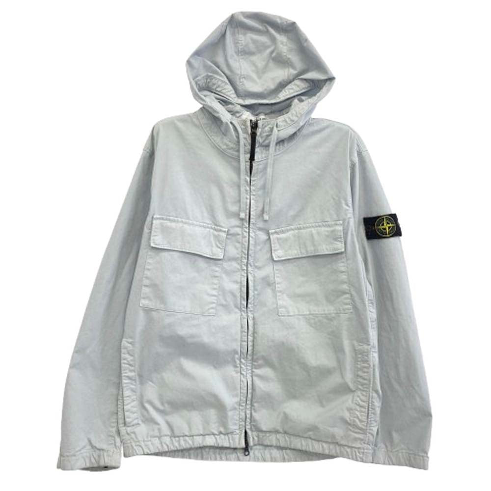 STONE ISLAND ストーンアイランド Supima Cotton Twill Stretch-TC Hooded Jacket スーピマ コットン ツイル ストレッチ TC フーデッド ジャケット グレー系 M【中古】
