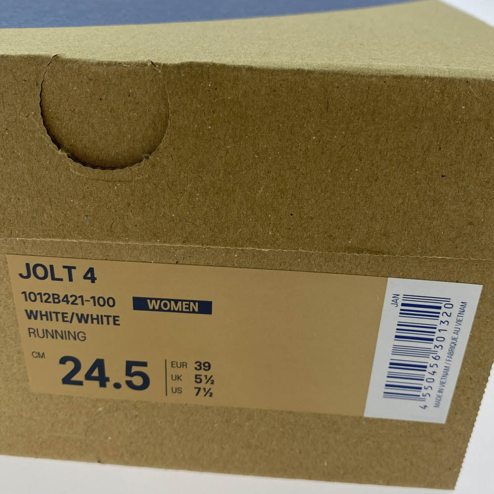 asics アシックス JOLT 4 ランニング シューズ ローカット メッシュ スニーカー ホワイト系 24.5cm【新古品】【未使用】【中古】