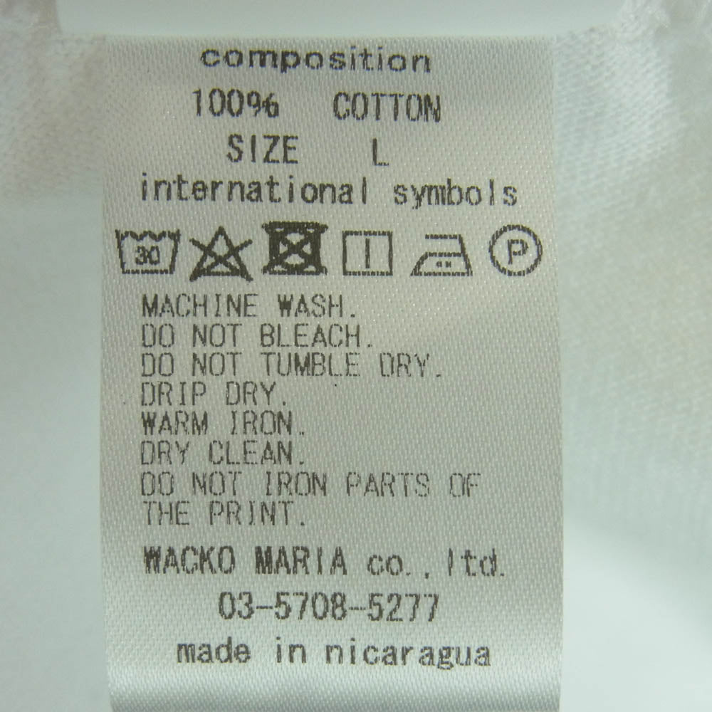 WACKO MARIA ワコマリア JAWS ジョーズ クルーネック 半袖 Tシャツ コットン ニカラグア製 ホワイト系 L【中古】