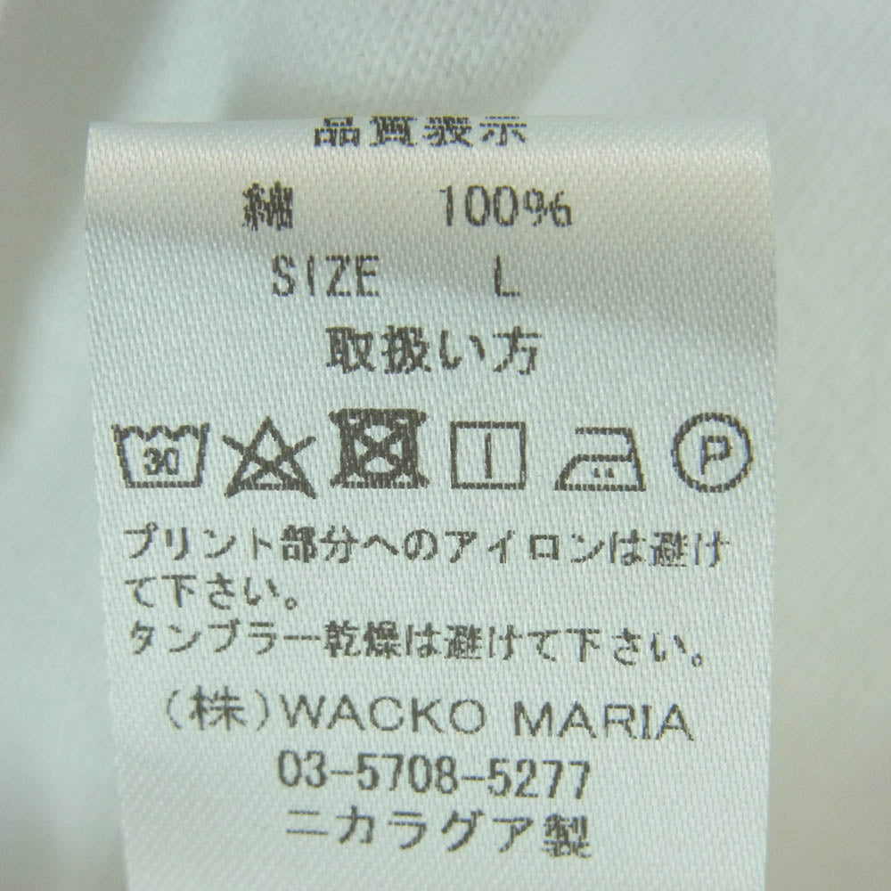 WACKO MARIA ワコマリア JAWS ジョーズ クルーネック 半袖 Tシャツ コットン ニカラグア製 ホワイト系 L【中古】