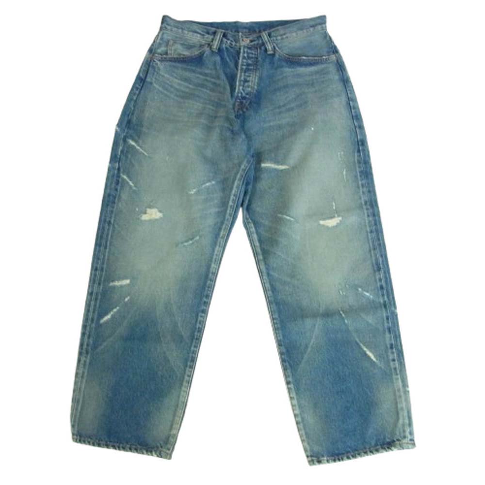 SEQUEL シークエル 25SS SQ-25SS-PT-06 FRAGMENT DAMAGE DENIM PANTS フラグメント ダメージ バギー デニム パンツ インディゴブルー系 M【美品】【中古】