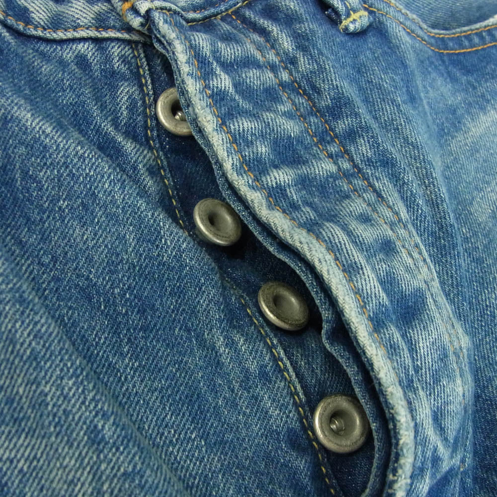 SEQUEL シークエル 25SS SQ-25SS-PT-06 FRAGMENT DAMAGE DENIM PANTS フラグメント ダメージ バギー デニム パンツ インディゴブルー系 M【美品】【中古】