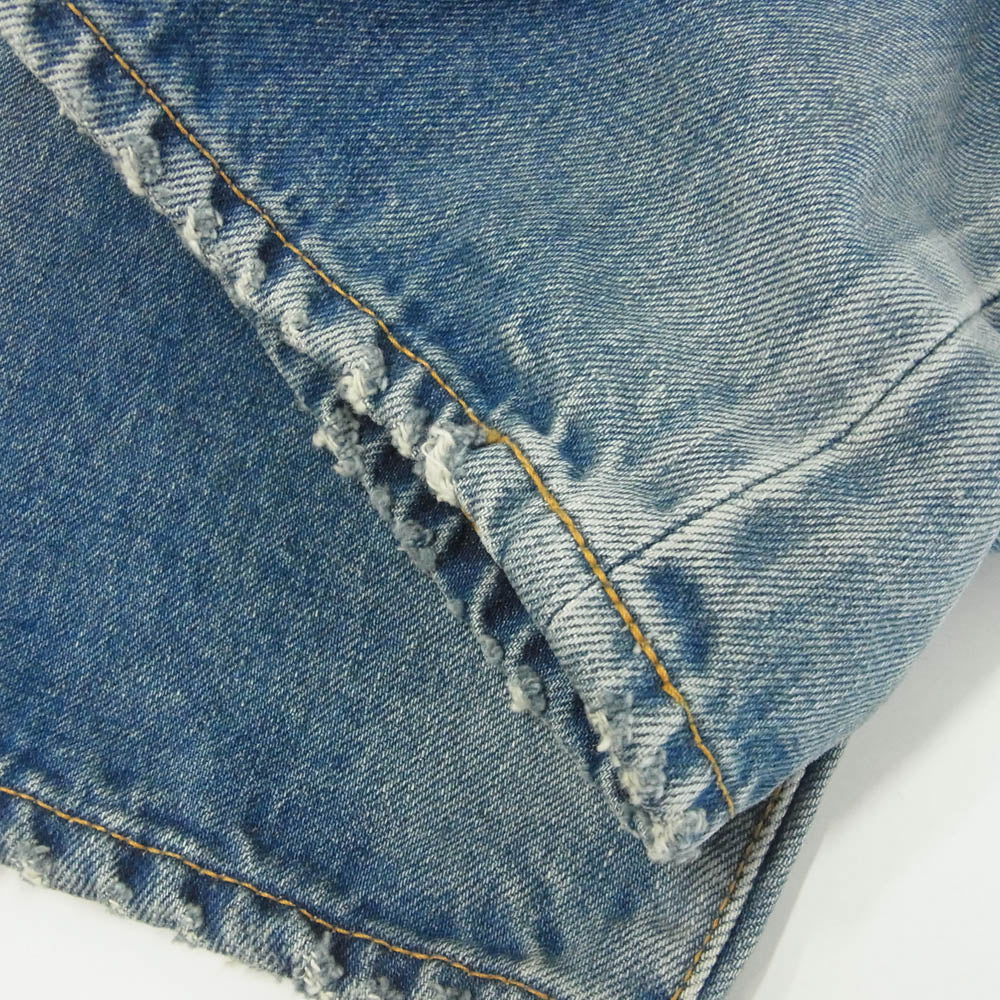 SEQUEL シークエル 25SS SQ-25SS-PT-06 FRAGMENT DAMAGE DENIM PANTS フラグメント ダメージ バギー デニム パンツ インディゴブルー系 M【美品】【中古】