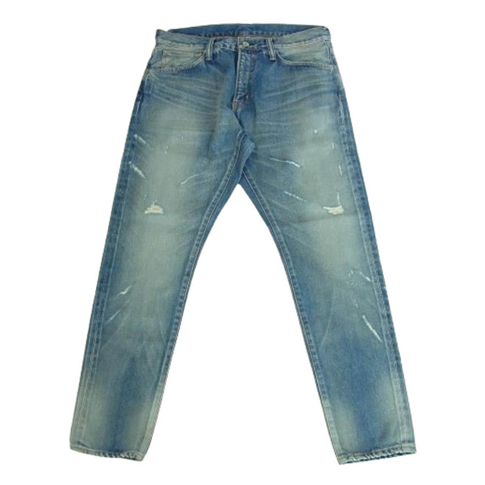SEQUEL シークエル 25SS SQ-25SS-PT-07 FRAGMENT DAMAGE DENIM PANTS フラグメント ダメージ テーパード デニム パンツ インディゴブルー系 M【美品】【中古】