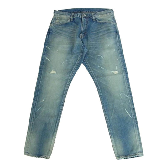 SEQUEL シークエル 25SS SQ-25SS-PT-07 FRAGMENT DAMAGE DENIM PANTS フラグメント ダメージ テーパード デニム パンツ インディゴブルー系 M【美品】【中古】
