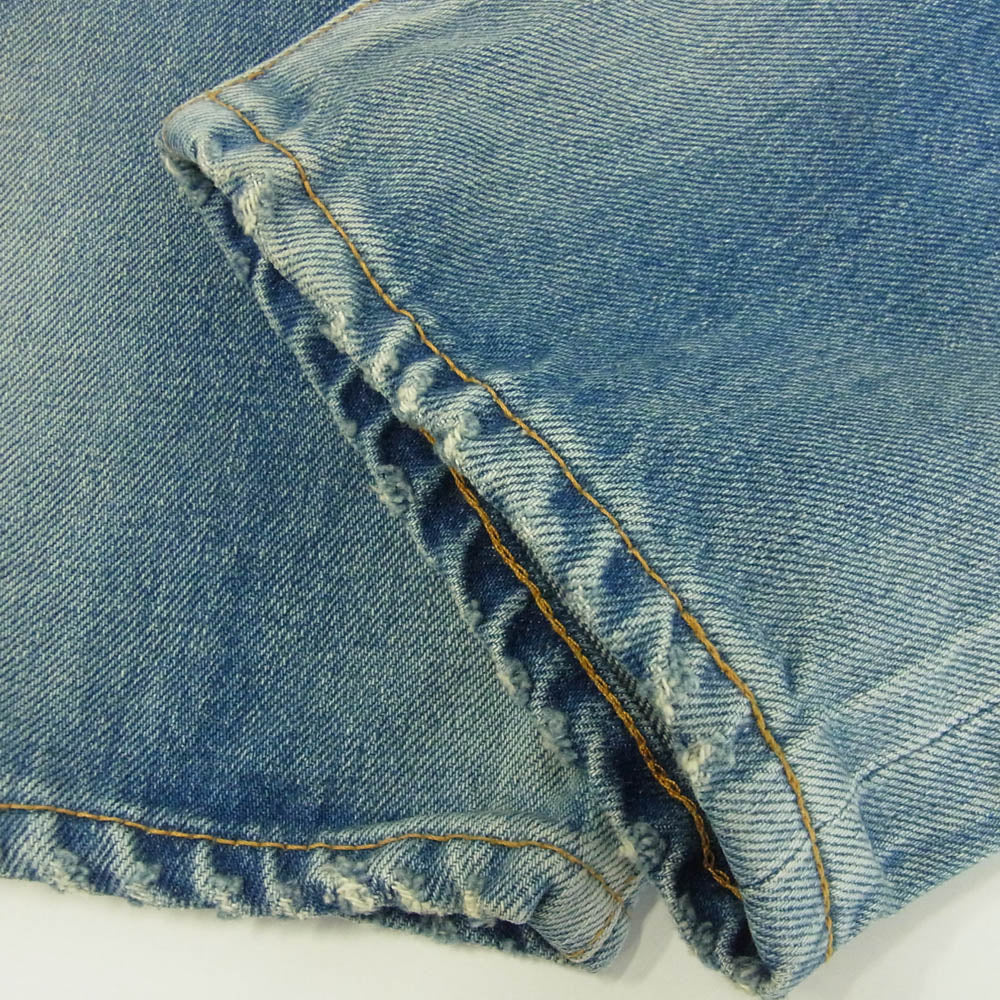 SEQUEL シークエル 25SS SQ-25SS-PT-07 FRAGMENT DAMAGE DENIM PANTS フラグメント ダメージ テーパード デニム パンツ インディゴブルー系 M【美品】【中古】