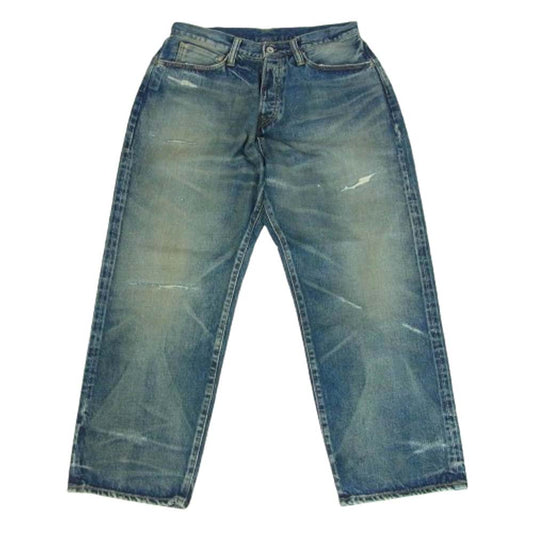 SEQUEL シークエル 24AW SQ-24AW-PT-09 FRAGMENT DAMAGE DENIM PANTS フラグメント ダメージ バギー デニム パンツ インディゴブルー系 M【美品】【中古】