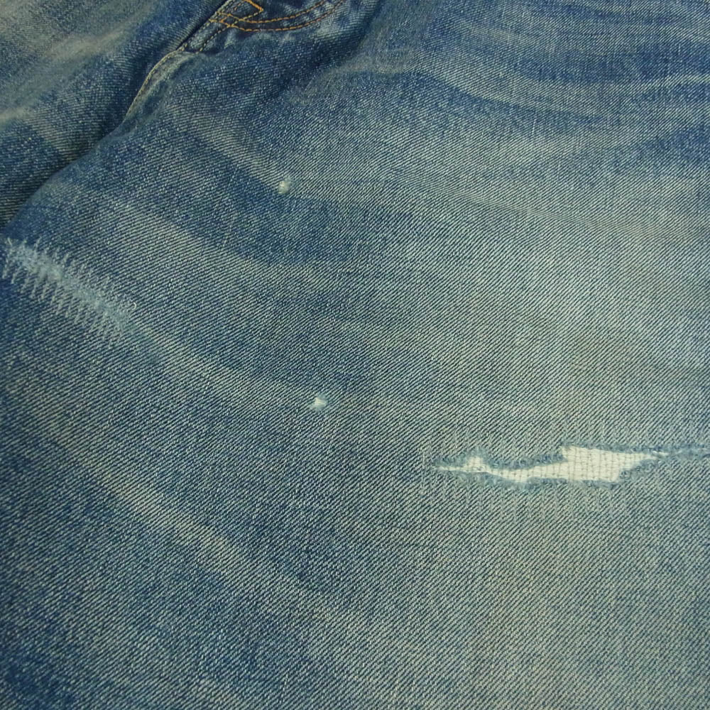 SEQUEL シークエル 24AW SQ-24AW-PT-09 FRAGMENT DAMAGE DENIM PANTS フラグメント ダメージ バギー デニム パンツ インディゴブルー系 M【美品】【中古】