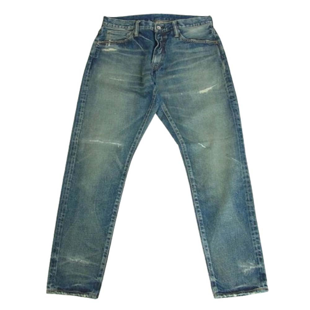 SEQUEL シークエル 24AW SQ-24AW-PT-10 FRAGMENT DAMAGE DENIM PANTS フラグメント ダメージ テーパード デニム パンツ インディゴブルー系 M【美品】【中古】