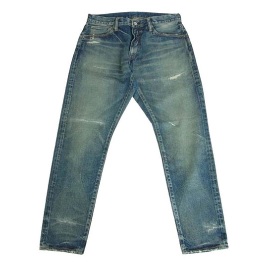 SEQUEL シークエル 24AW SQ-24AW-PT-10 FRAGMENT DAMAGE DENIM PANTS フラグメント ダメージ テーパード デニム パンツ インディゴブルー系 M【美品】【中古】