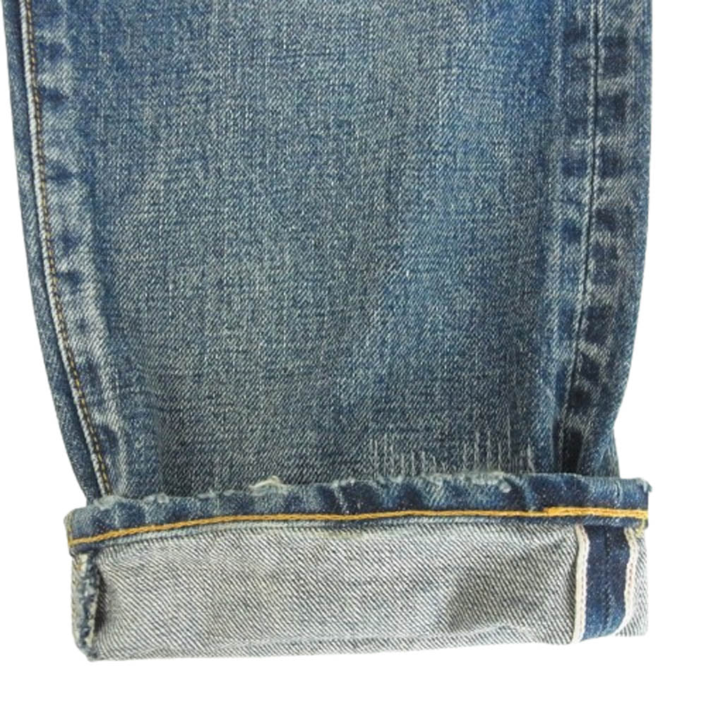 SEQUEL シークエル 24AW SQ-24AW-PT-10 FRAGMENT DAMAGE DENIM PANTS フラグメント ダメージ テーパード デニム パンツ インディゴブルー系 M【美品】【中古】