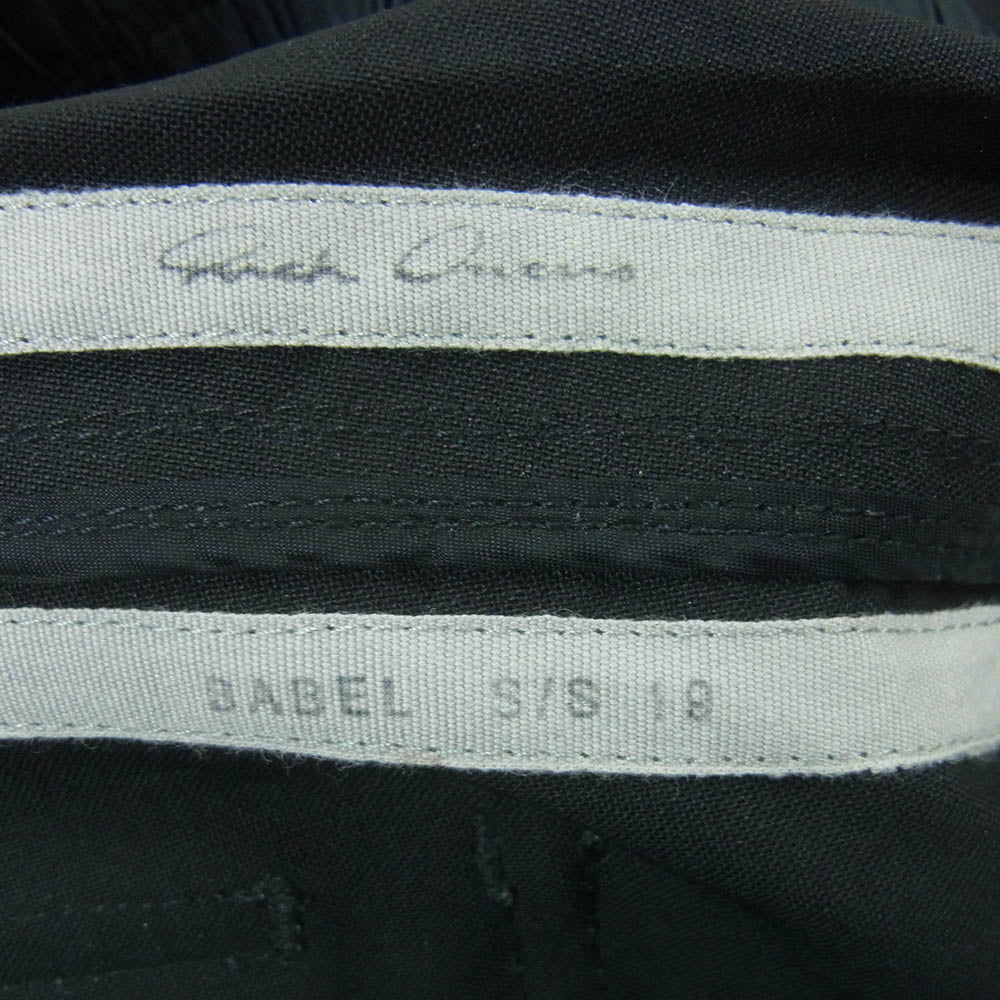 Rick Owens リックオウエンス 19SS RU19S2394-ZL BABEL期 ZL素材 ドロップクロッチ ドローストリング ロング パンツ ブラック系 46【中古】