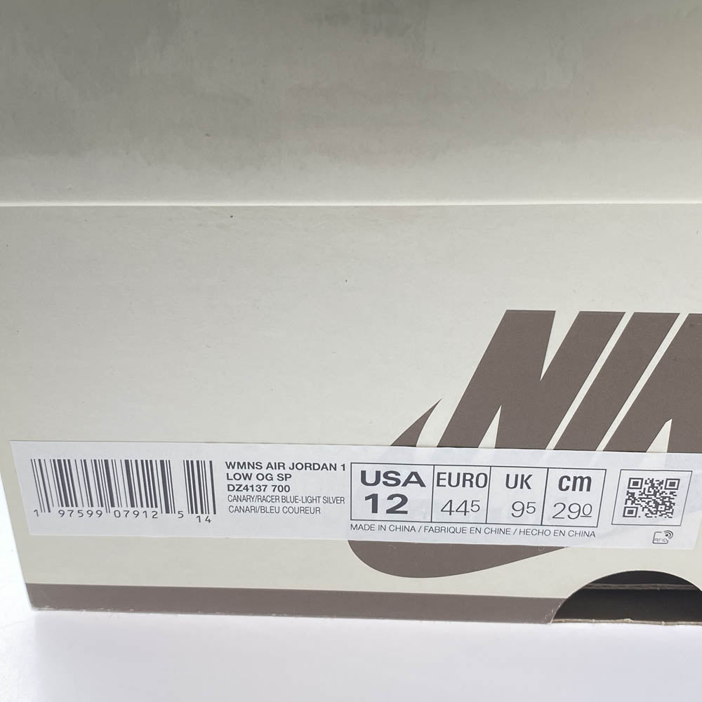 NIKE ナイキ DZ4137-700 Travis Scott トラヴィススコット Women's Air Jordan 1 Retro Low OG Canary エアジョーダン1 レトロ ロー OG カナリー スニーカー イエロー系 29cm【新古品】【未使用】【中古】