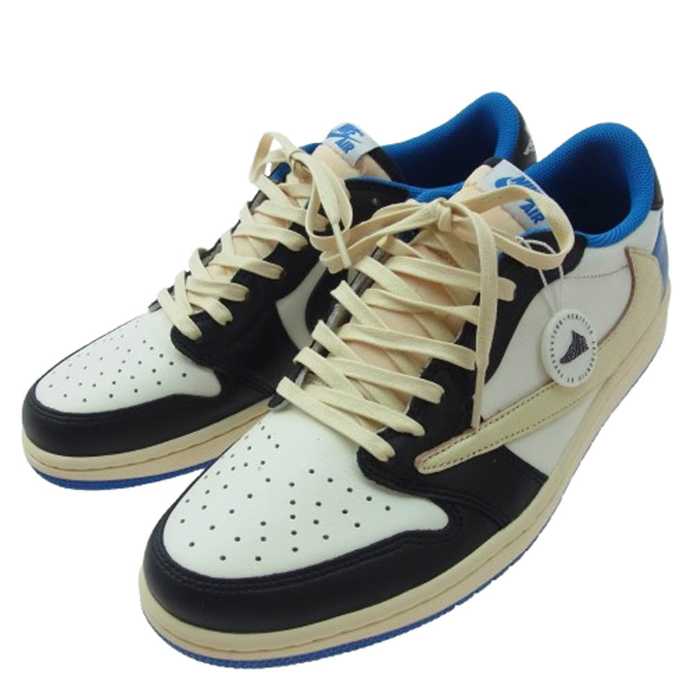 NIKE ナイキ DM7866-140 × Travis Scott トラヴィススコット × Fragment  フラグメント エアジョーダン1 ロー OG SP ミリタリー ブルー スニーカー ブルー系 28cm【極上美品】【中古】