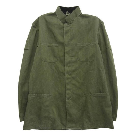 ヴィンテージ 00s Italian Army stand collar jacket イタリア軍 比翼ボタン スタンドカラー ジャケット グレー系【中古】