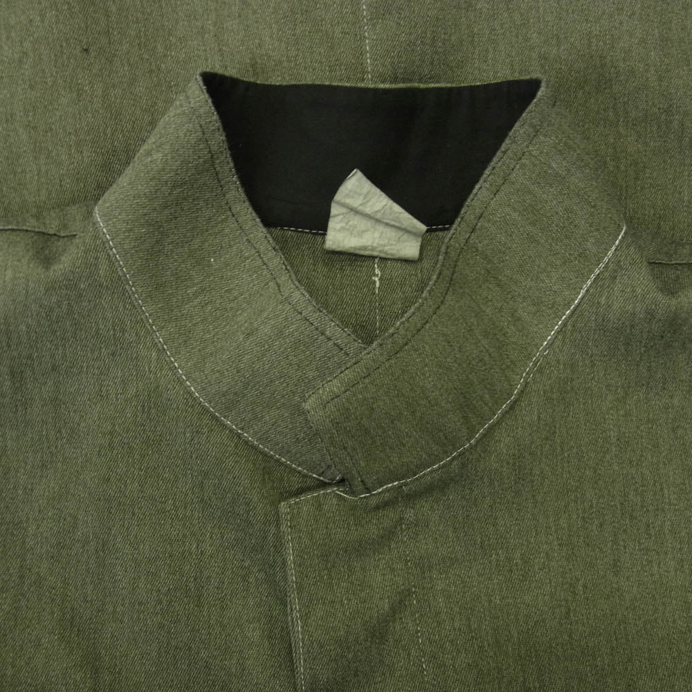 ヴィンテージ 00s Italian Army stand collar jacket イタリア軍 比翼ボタン スタンドカラー ジャケット グレー系【中古】