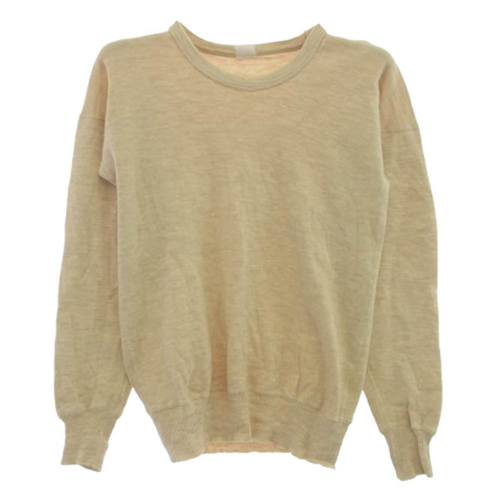 ヴィンテージ 80s Italian Army Wool Sweat Sweater イタリア軍 スウェットライク ウール セーター オフホワイト系【中古】