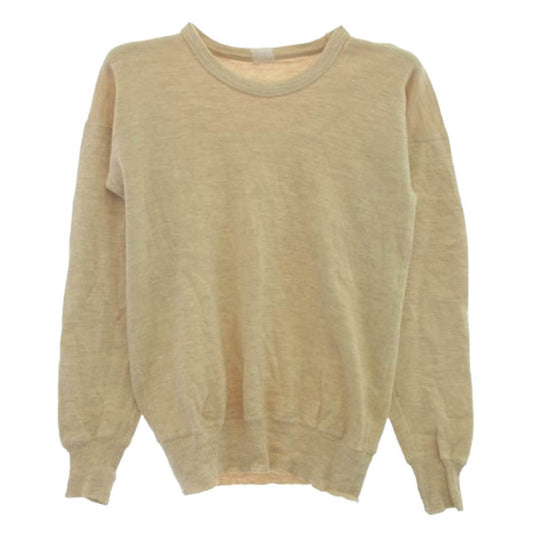 ヴィンテージ 80s Italian Army Wool Sweat Sweater イタリア軍 スウェットライク ウール セーター オフホワイト系【中古】