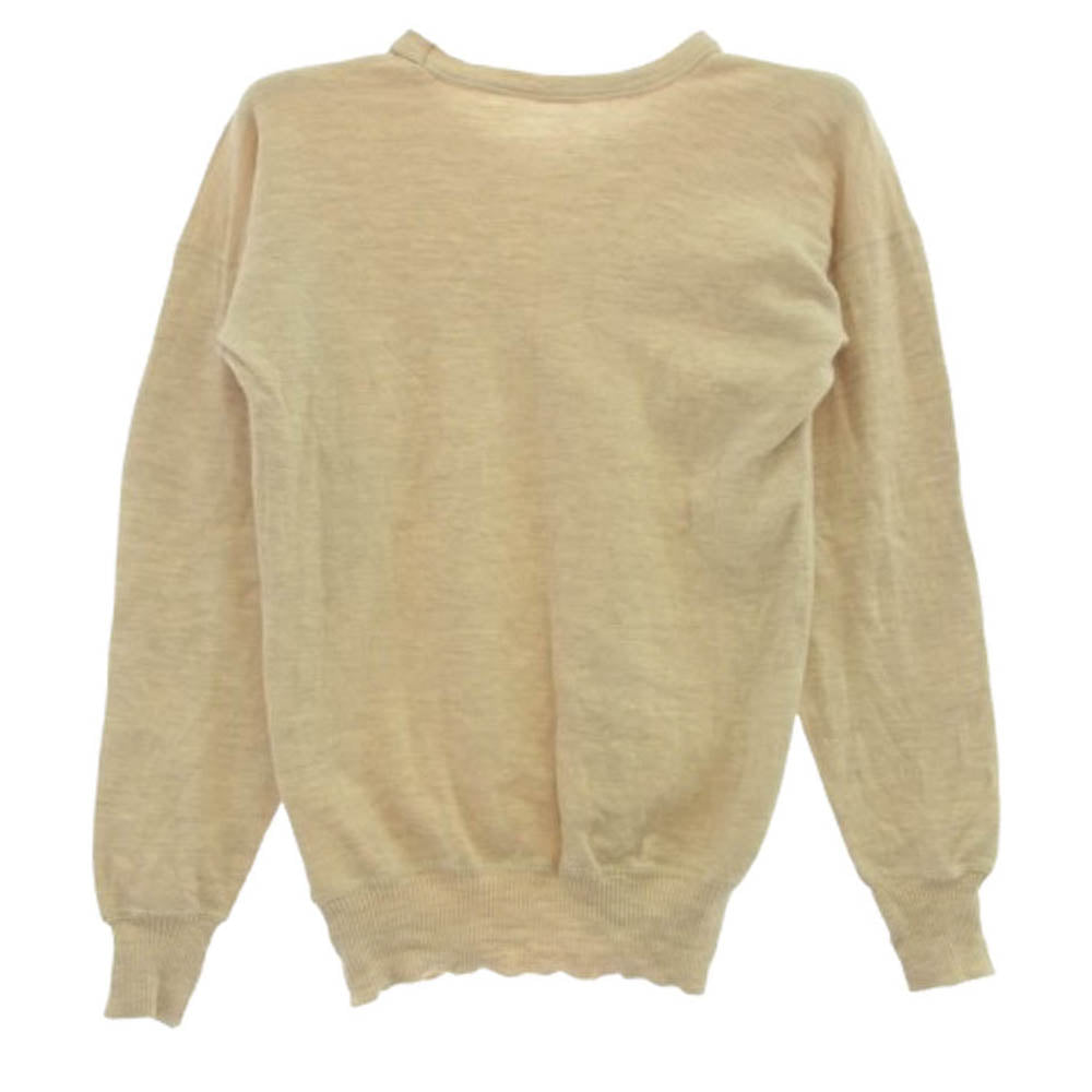 ヴィンテージ 80s Italian Army Wool Sweat Sweater イタリア軍 スウェットライク ウール セーター オフホワイト系【中古】