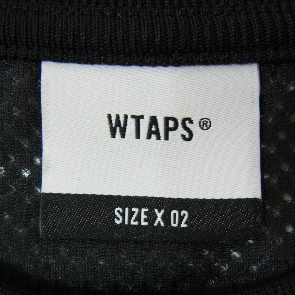 WTAPS ダブルタップス 24SS 241ATDT-CSM36 QB/SS/POLY.ERA ポリ エラ ブラック メッシュ プリント 半袖 Tシャツ ブラック系 X02【中古】
