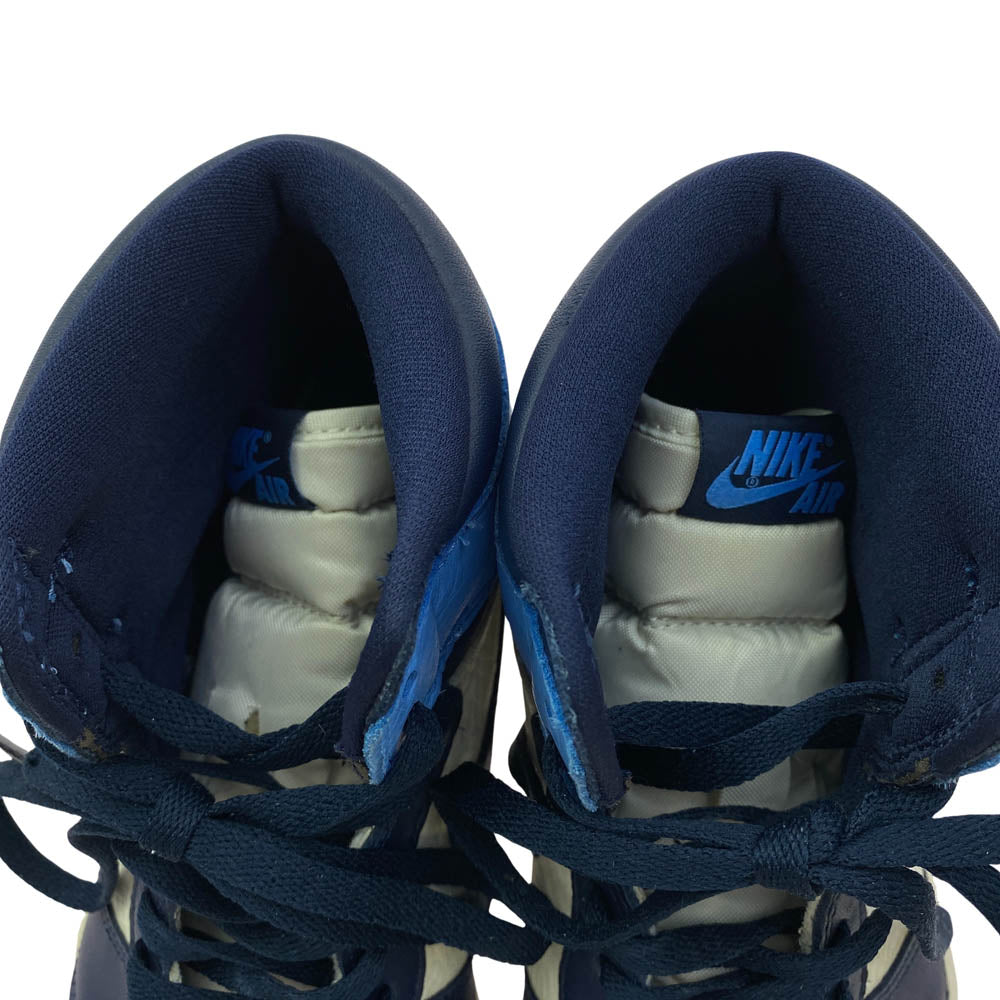 NIKE ナイキ 555088-140 Air Jordan 1 Retro High OG Obsidian/University Blue エアジョーダン1 レトロ ハイ OG オブシディアン/ユニバーシティ ブルー ハイカットスニーカー ブルー系 28.5cm【中古】