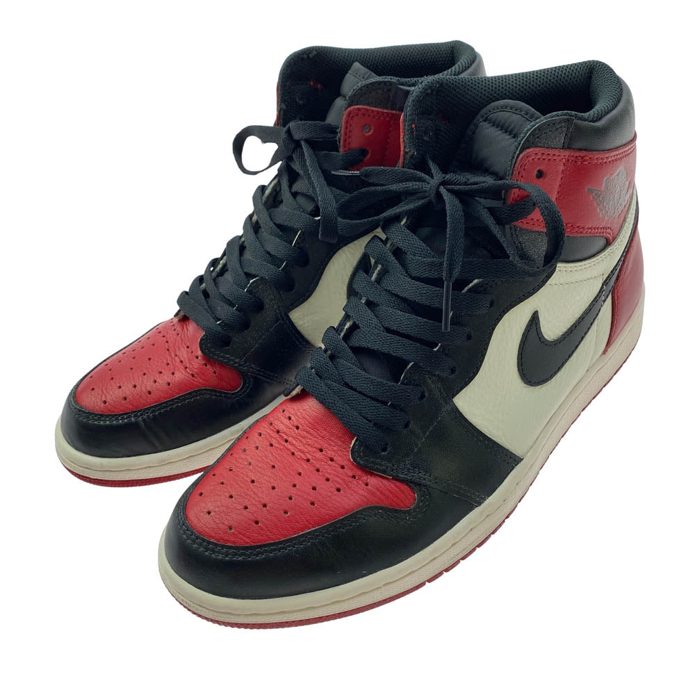 NIKE ナイキ 555088-610 Air Jordan 1 Retro High OG Bred Toe エアジョーダン 1 レトロ ハイ OG ブレッド トゥ ハイカット スニーカー レッド系 28.5cm【中古】