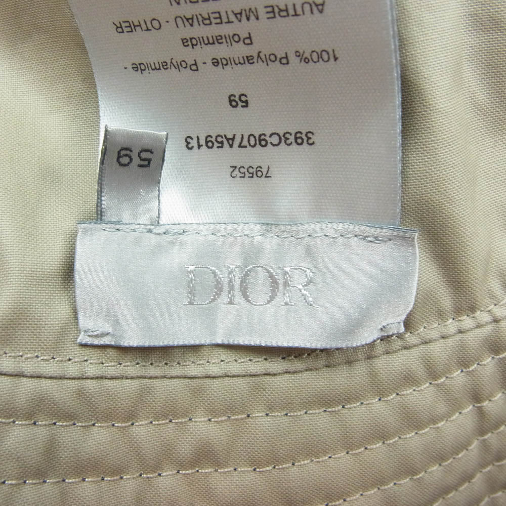 DIOR HOMME ディオールオム 393C907A5913 CD ロゴ リバーシブル バケットハット ブラック系 グレー系 59【中古】
