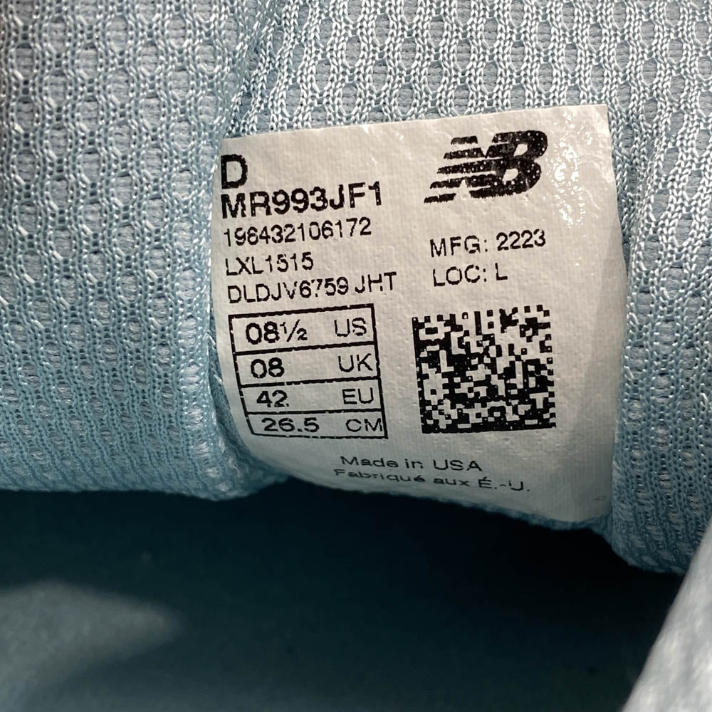 NEW BALANCE ニューバランス MR993JF1 × Joe Freshgoods ジョー・フレッシュグッズ 993 Performance Art Arctic Blue パフォーマンス アート アークティックブルー ローカットスニーカー ライトブルー系 26.5cm【新古品】【未使用】【中古】