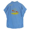 キングルイ 50s 60s 刺繍 エンブロイダリー バックフロッキー 半袖 ボーリングシャツ ブルー系 M【中古】