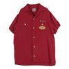 トゥルーヴァル 50s 60s 刺繍 エンブロイダリー 半袖 ボーリングシャツ レッド系 S【中古】