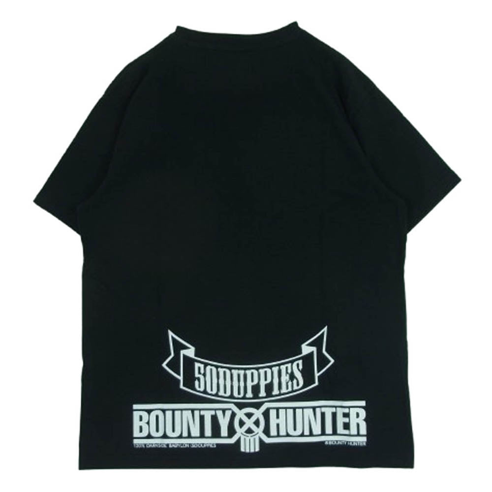 BOUNTY HUNTER バウンティーハンター DUPPIES ダッピーズ ロゴ プリント 半袖 Tシャツ コットン 日本製 ブラック系 L【中古】