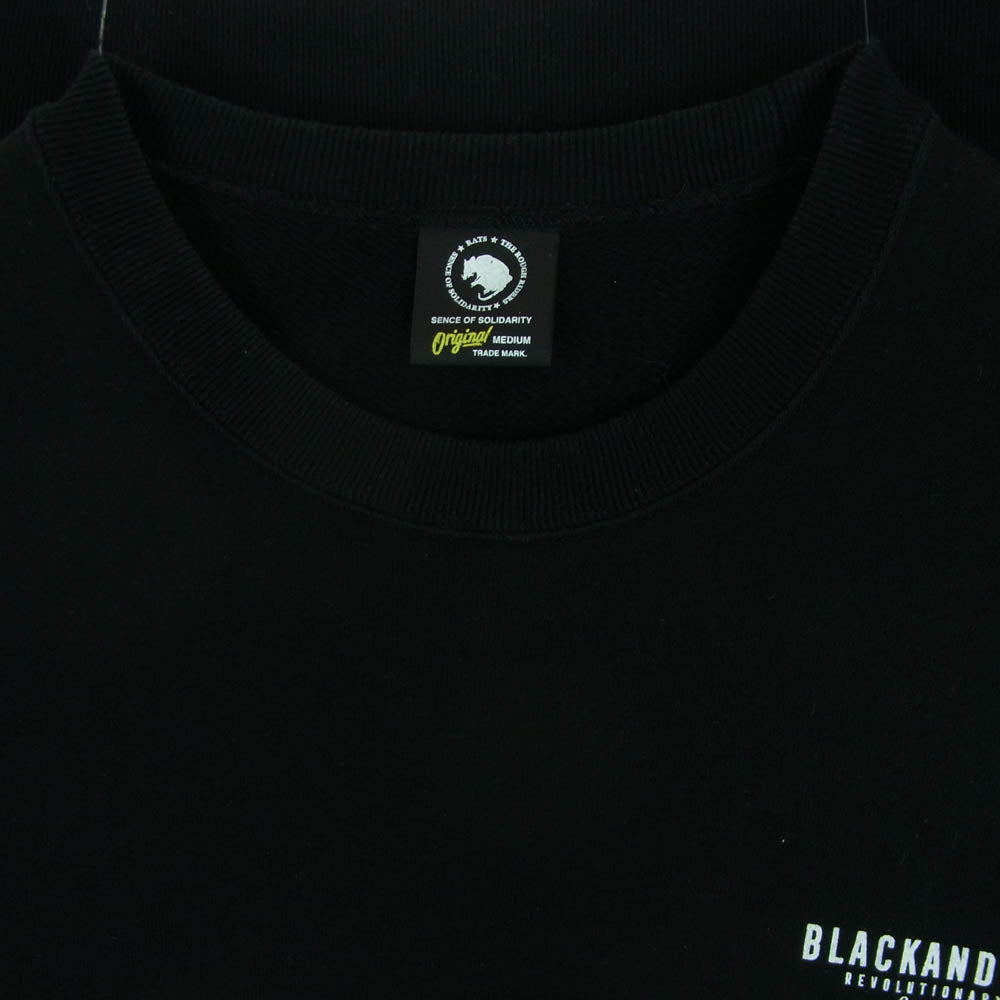RATS ラッツ 21RTC-1001 MGM SWEAT ロゴプリント クルーネック スウェット コットン 日本製 ブラック系 M【中古】