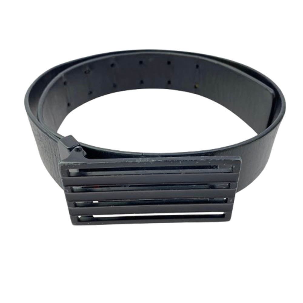 Y-3 Yohji Yamamoto ワイスリー ヨウジヤマモト ロゴ レザー ベルト ブラック系【中古】