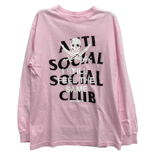 NEIGHBORHOOD ネイバーフッド 192GEASN-LTM01S ASSC ANTI SOCIAL SOCIAL CLUB アンチソーシャルソーシャルクラブ ロゴプリント 長袖 Tシャツ ピンク系 M【中古】