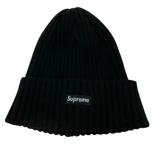 Supreme シュプリーム 18SS Overdyed Ribbed Small Box Logo Beanie オーバーダイド ビーニー スモール ボックス ロゴ ビーニー ニット帽 ブラック系【中古】