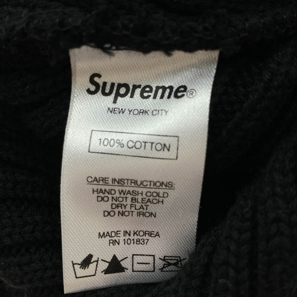 Supreme シュプリーム 18SS Overdyed Ribbed Small Box Logo Beanie オーバーダイド ビーニー スモール ボックス ロゴ ビーニー ニット帽 ブラック系【中古】
