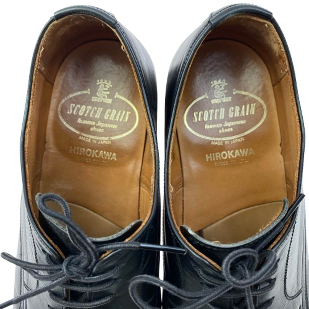 SCOTCH GRAIN スコッチグレイン 2724 Shineorrain シャインオアレイン III 外羽根 プレーン トゥ レザー シューズ ブラック系 25【中古】