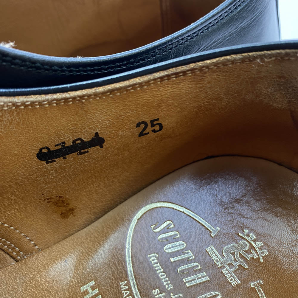 SCOTCH GRAIN スコッチグレイン 2724 Shineorrain シャインオアレイン III 外羽根 プレーン トゥ レザー シューズ ブラック系 25【中古】