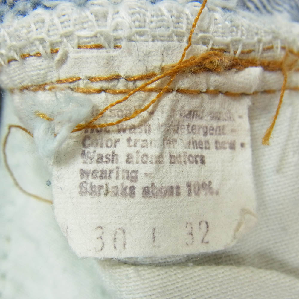 Levi's リーバイス 501 66後期 smalle ボタン裏刻印6 紙パッチ デニム パンツ インディゴブルー系 30【中古】
