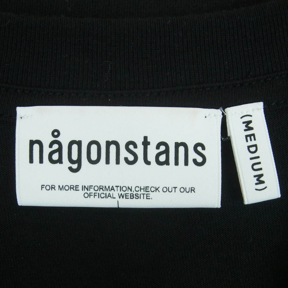 ナゴンスタンス 25SS 470IS080-1631 プリント 半袖 Tシャツ コットン 日本製 ブラック系 M【美品】【中古】