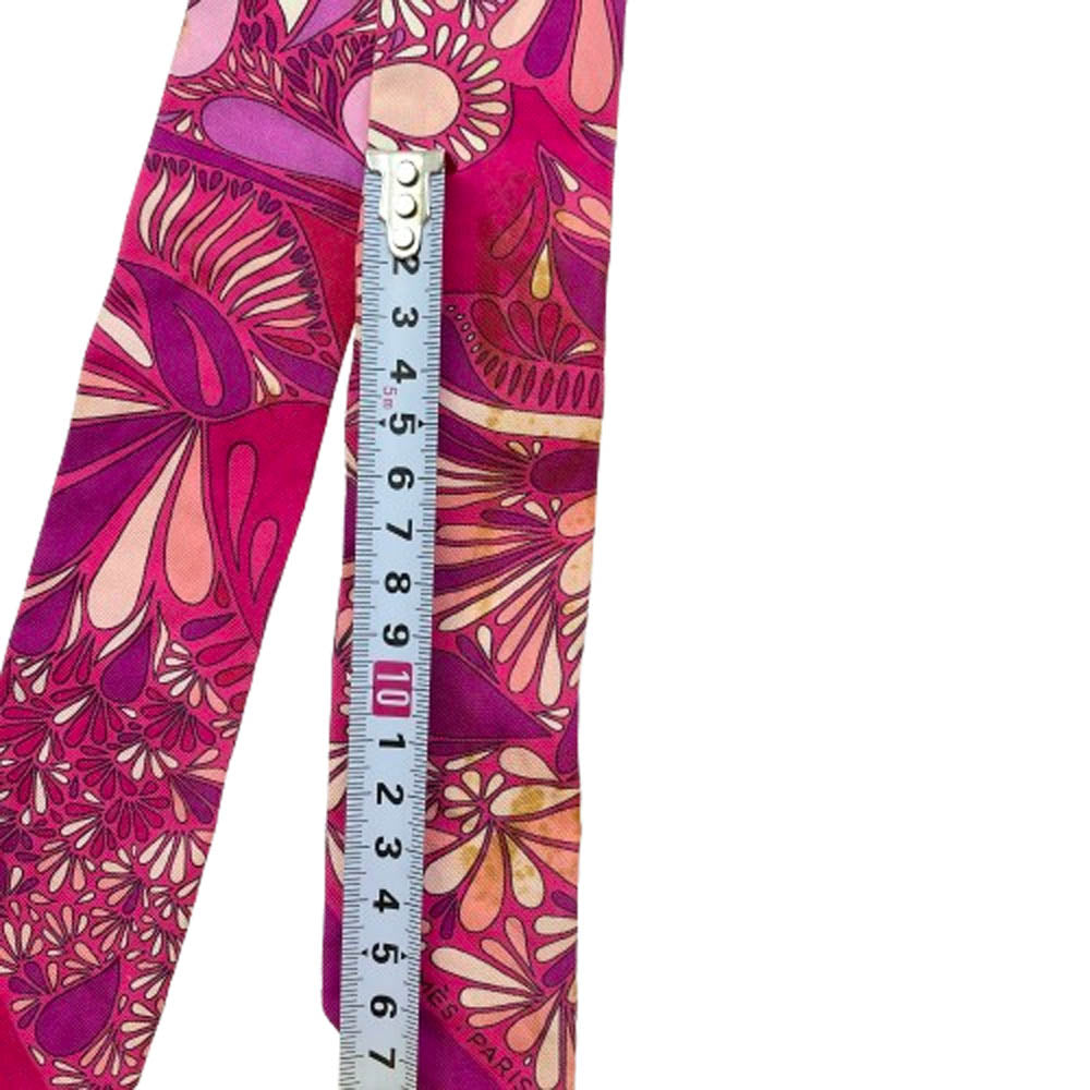 HERMES エルメス MILLEFLEURS DU MEXQUE シルク 100% ツイリー スカーフ メキシコの花 ピンク ピンク系【中古】