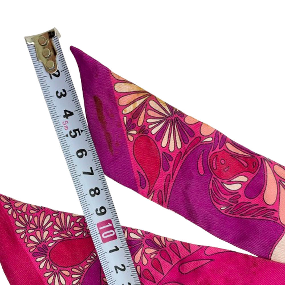 HERMES エルメス MILLEFLEURS DU MEXQUE シルク 100% ツイリー スカーフ メキシコの花 ピンク ピンク系【中古】