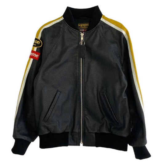 Supreme シュプリーム 20SS Vanson Leathers バンソン Perforated Bomber Jacket ブラック系 M【中古】